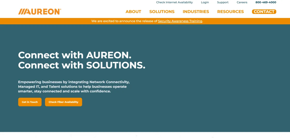 Aureon managed IT insurance services West Des Moines Iowa homepage