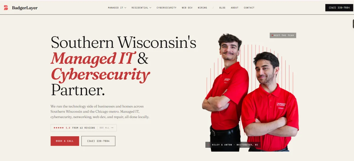 BadgerLayer managed IT services healthcare Wisconsin homepage