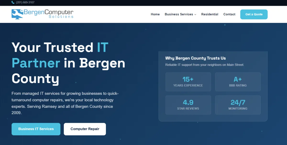 Bergen Computer Solutions IT support Ramsey NJ homepage