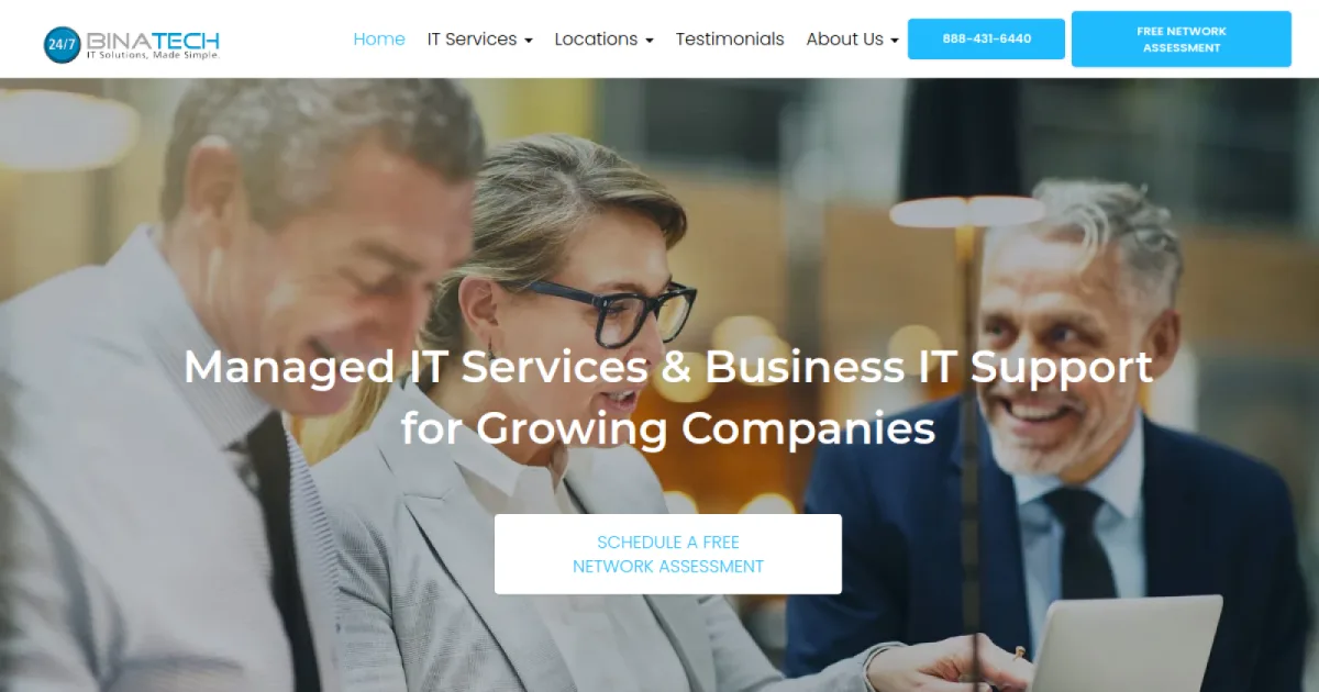 Binatech professional services managed IT homepage Buffalo Williamsville NY