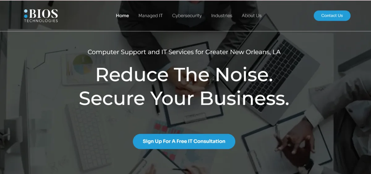 BIOS Technologies managed IT hospitality New Orleans homepage