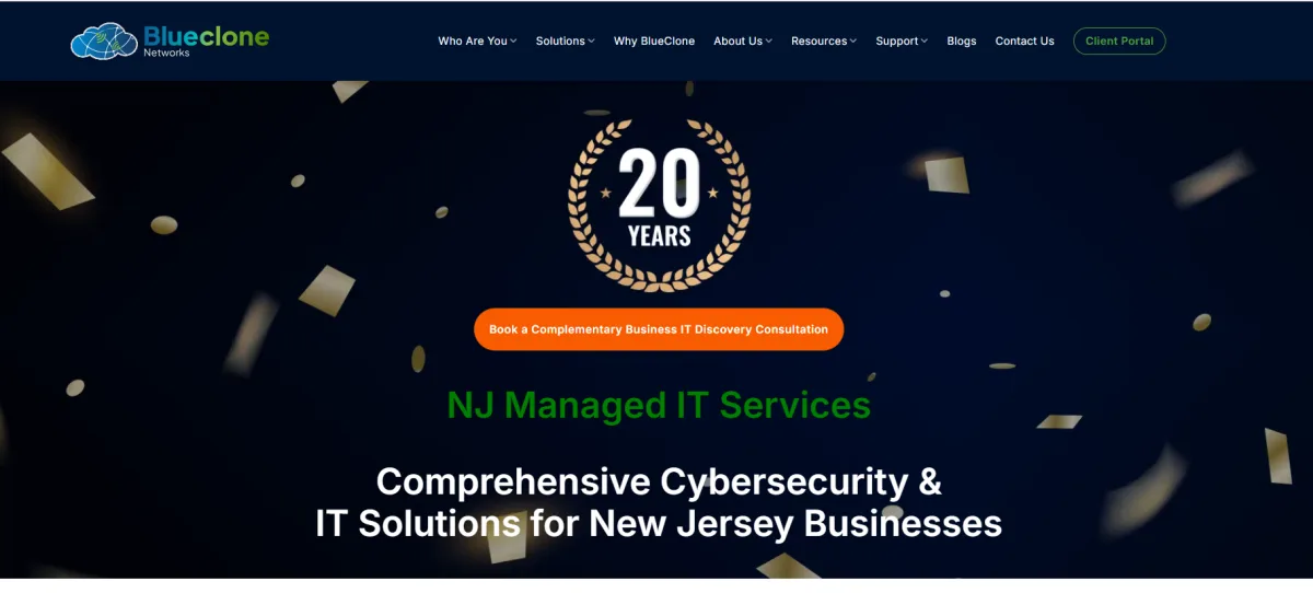 Blueclone Networks Princeton New Jersey managed IT and cybersecurity homepage