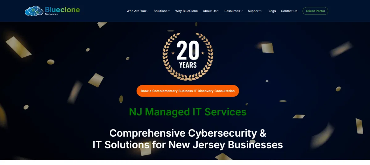 Blueclone Networks Princeton NJ managed IT and cybersecurity homepage