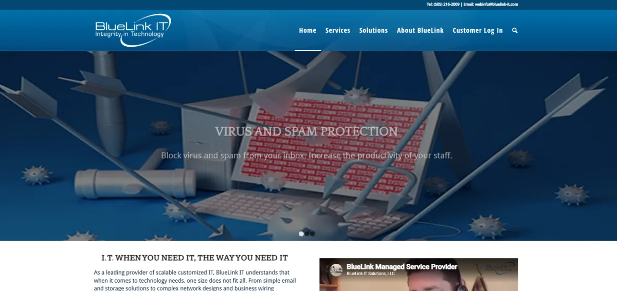 BlueLink IT healthcare IT Santa Fe homepage