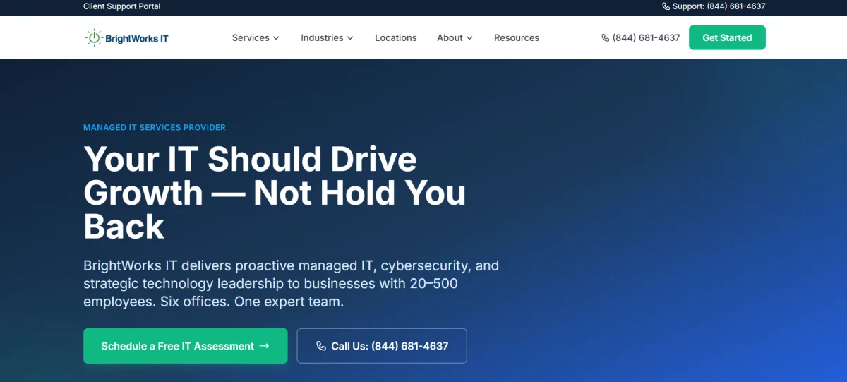 BrightWorks IT HIPAA compliance Vernon CT homepage