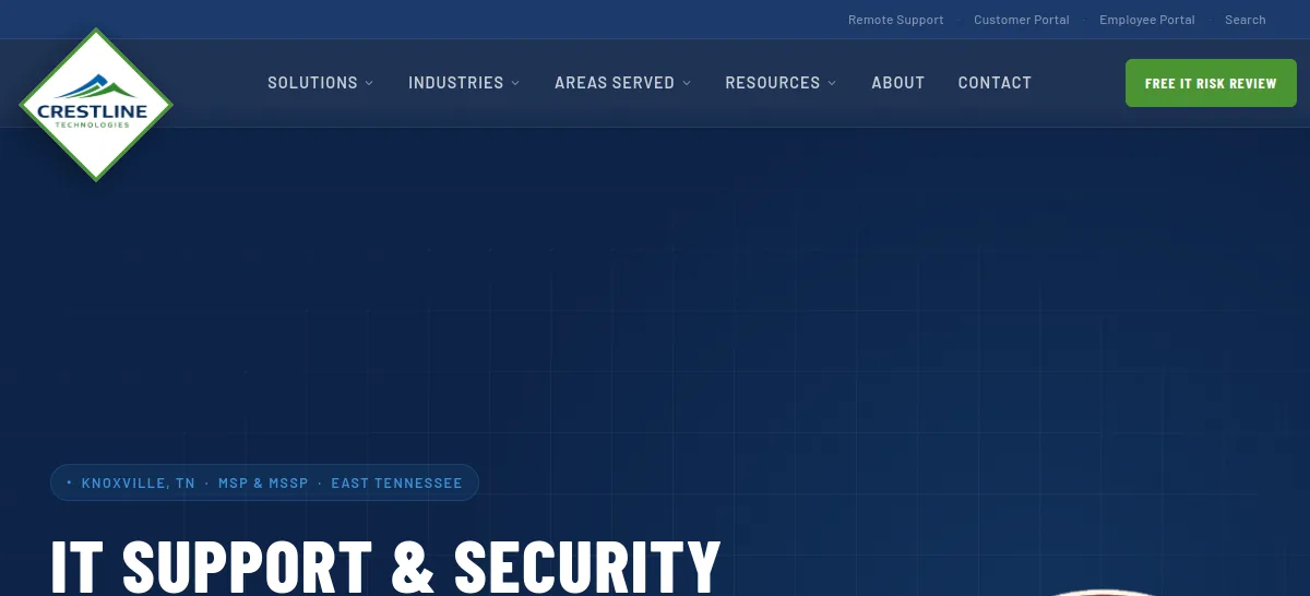 Byte Tek Solutions, now Crestline Technologies, managed IT for manufacturing Knoxville homepage
