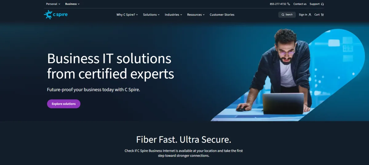 C Spire Business managed IT healthcare Birmingham AL homepage