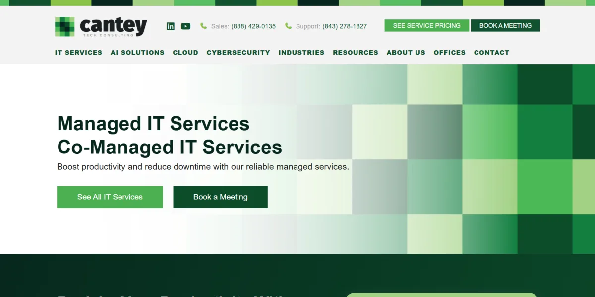 Cantey Tech Consulting managed IT Columbia SC homepage