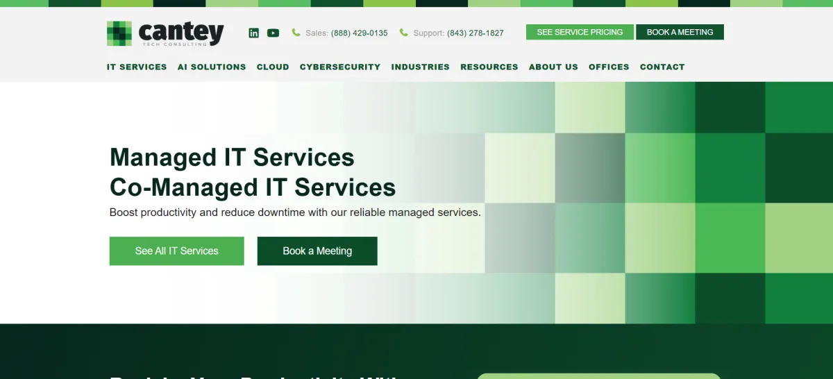 Cantey Tech Consulting managed IT and compliance services Columbia, SC — homepage