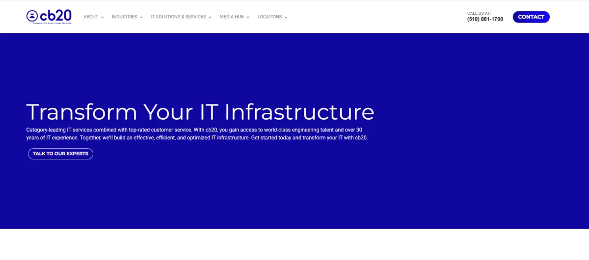cb20 managed IT and AV integration Capital Region Albany homepage