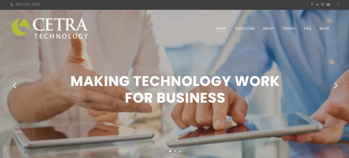 Cetra Technology managed IT services Honolulu homepage