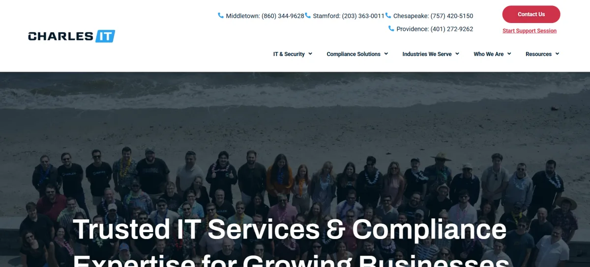 Charles IT healthcare compliance HIPAA CMMC Middletown CT homepage