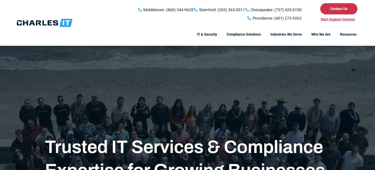 Charles IT CMMC compliance manufacturing Connecticut homepage