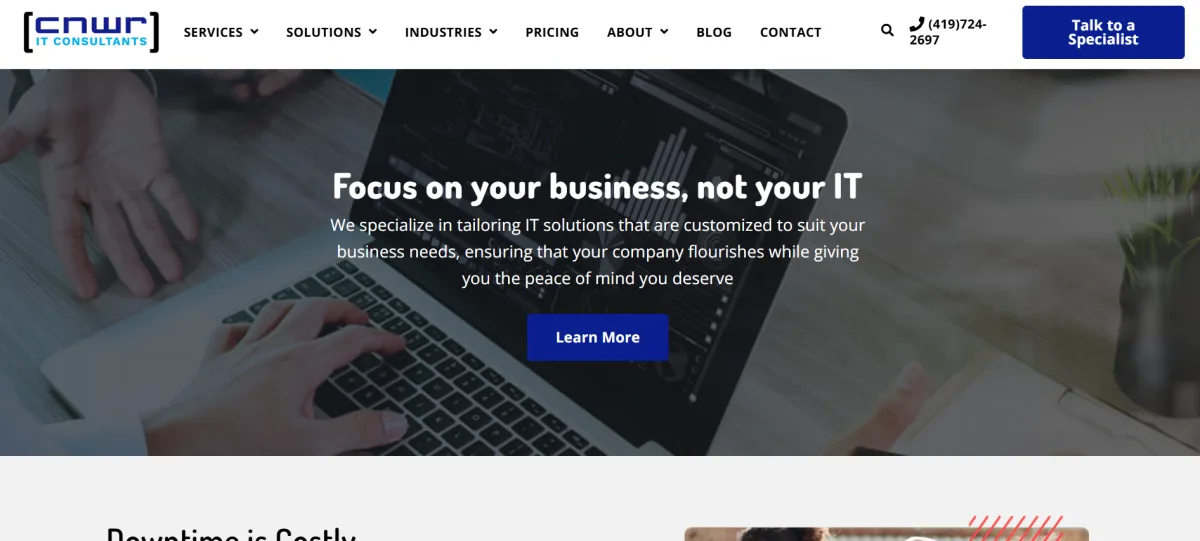 CNWR managed IT services for healthcare Toledo Ohio homepage