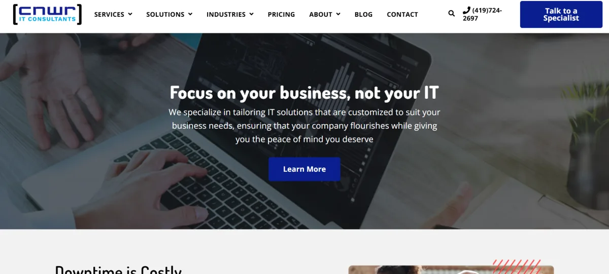 CNWR IT Consultants managed IT services Toledo Ohio homepage