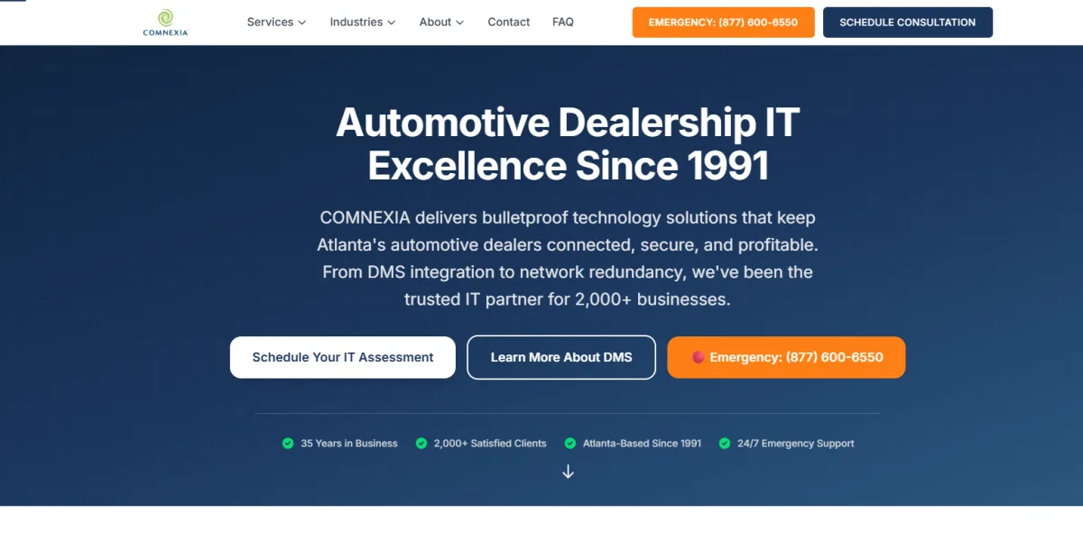 COMNEXIA managed IT services Georgia homepage