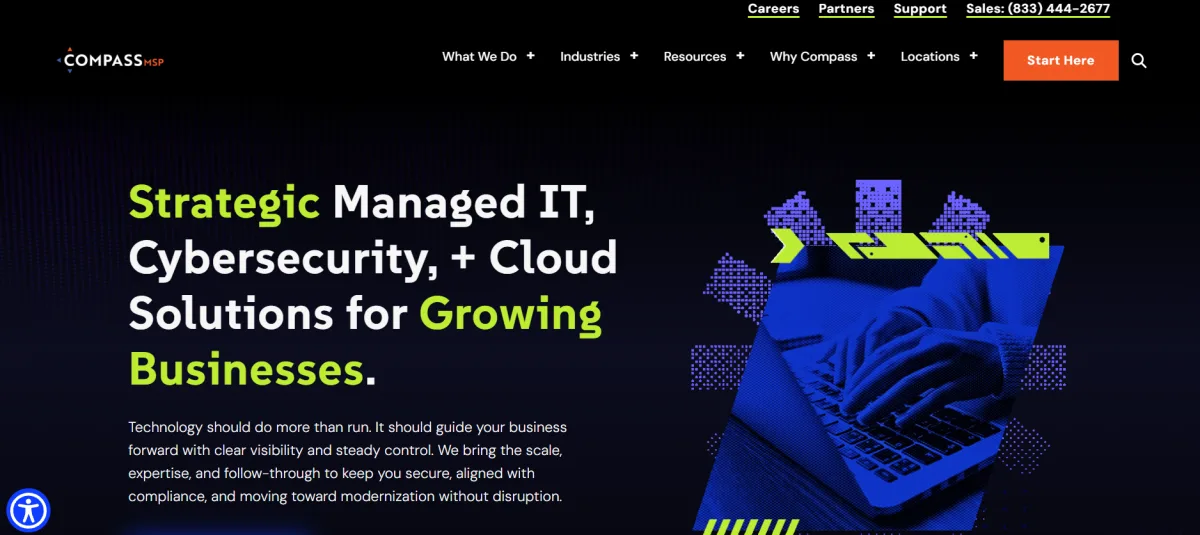 CompassMSP managed IT services financial services Hartford CT homepage