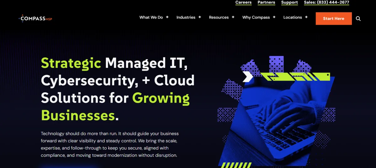 CompassMSP healthcare managed IT services West Hartford CT homepage