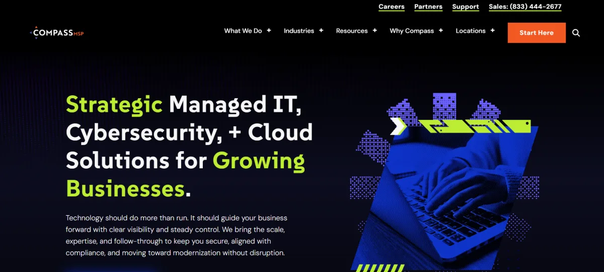 CompassMSP managed IT services for law firms Hartford CT homepage