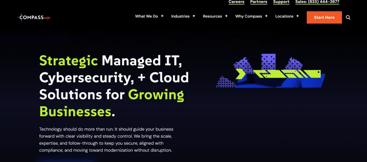 CompassMSP managed IT services for manufacturing Spokane homepage