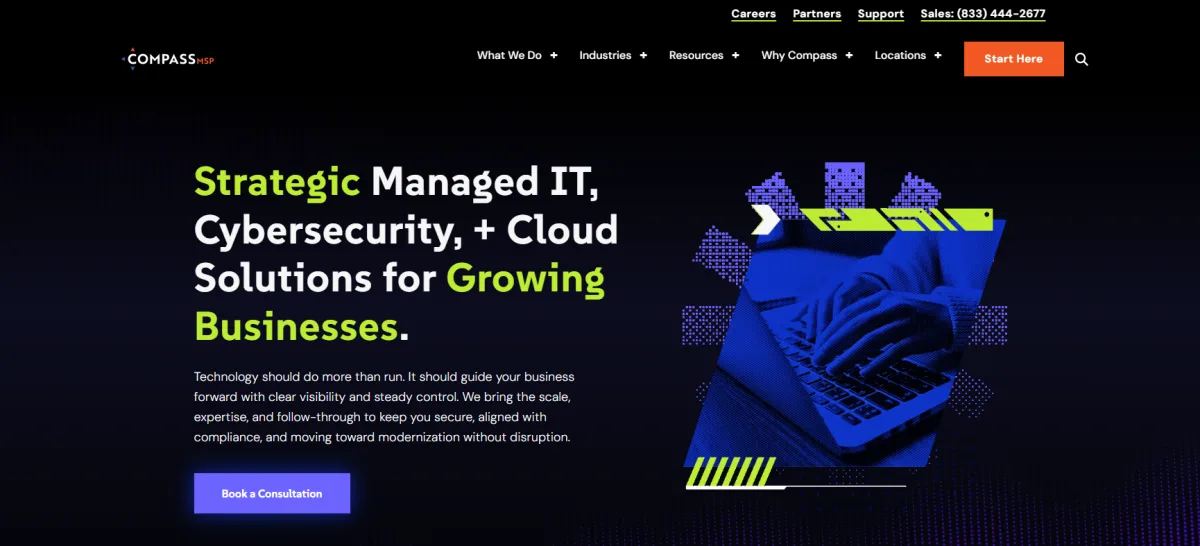 CompassMSP Princeton NJ managed IT and CMMC compliance for defense manufacturers homepage