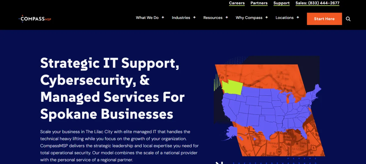 CompassMSP managed IT services Spokane, WA — homepage