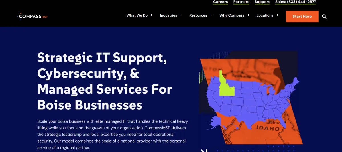 CompassMSP strategic IT support and cybersecurity for Boise businesses homepage