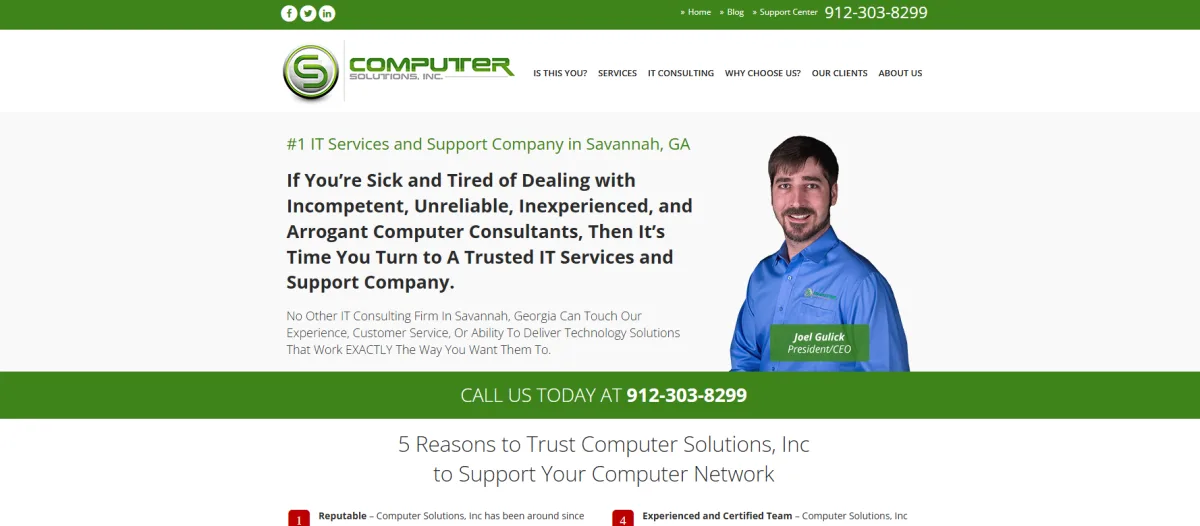 Computer Solutions Inc medical dental IT Savannah GA homepage