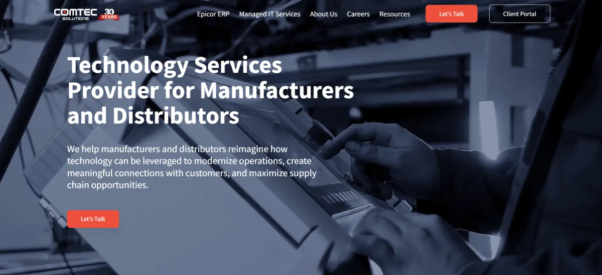 ComTec Solutions managed IT manufacturing ERP Syracuse NY homepage
