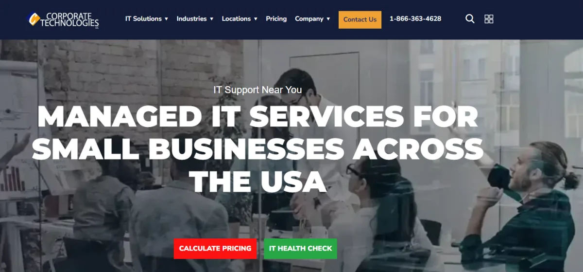 Corporate Technologies managed IT services homepage