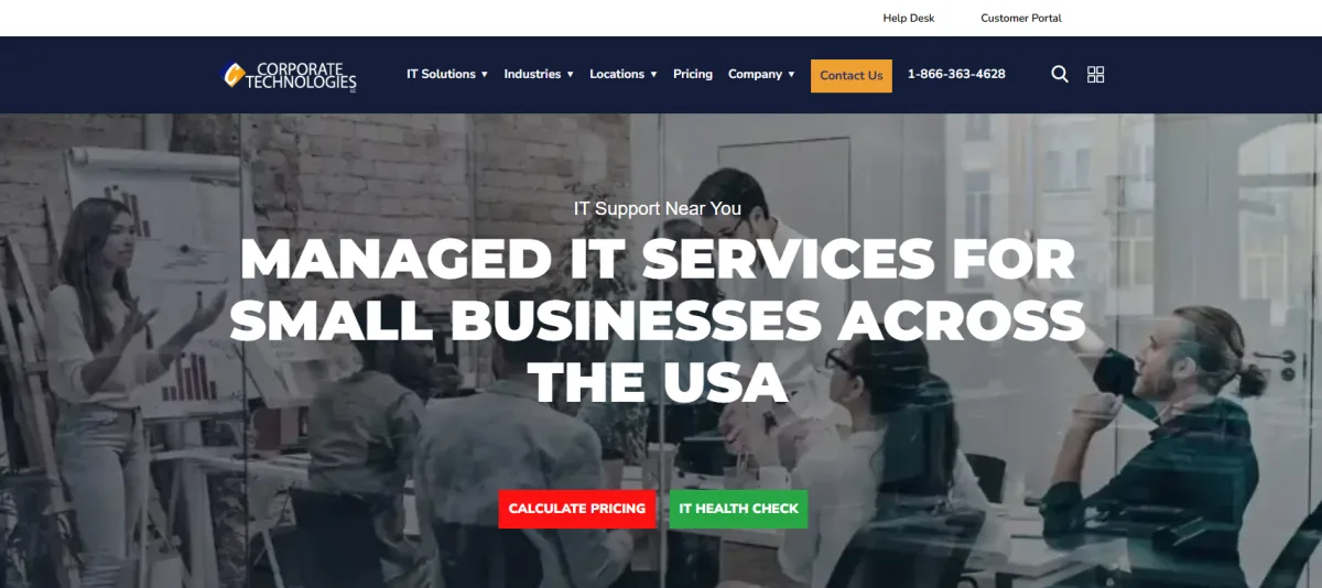 Corporate Technologies managed IT Iowa homepage