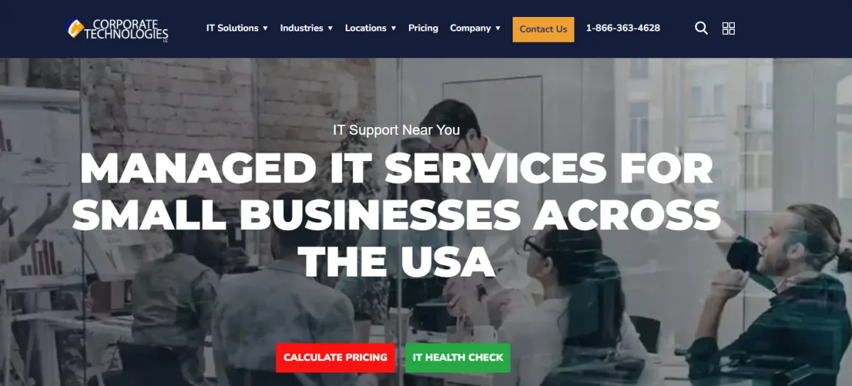 Corporate Technologies managed IT services Fargo homepage