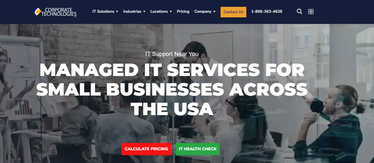 Corporate Technologies managed IT services homepage