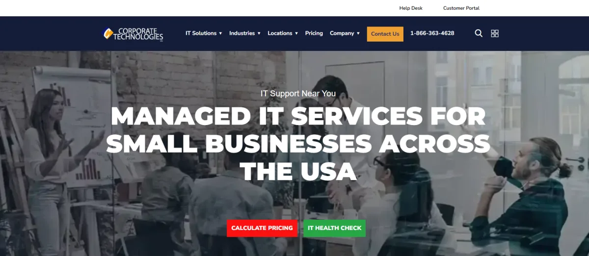 Corporate Technologies managed IT services Grand Rapids healthcare homepage