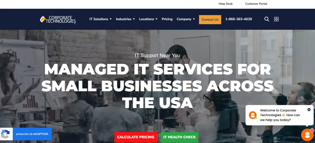 Corporate Technologies managed IT services Boise homepage