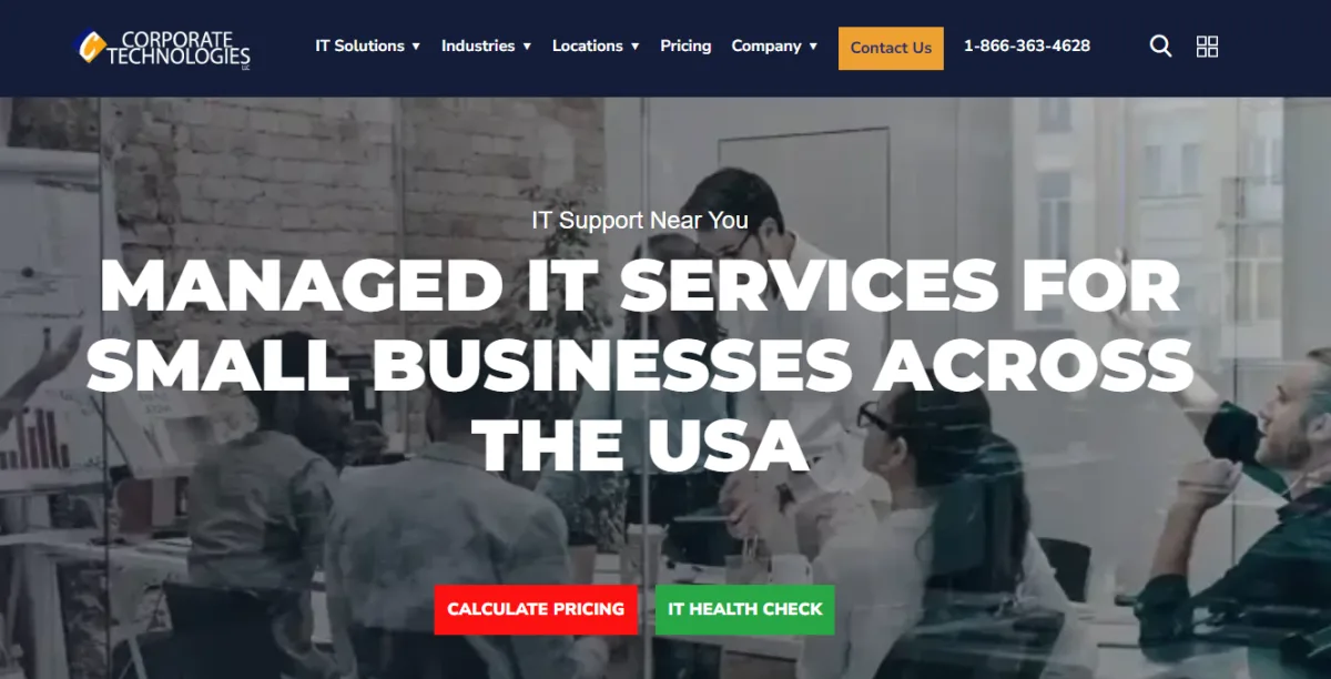 Corporate Technologies managed IT services homepage serving Fargo businesses