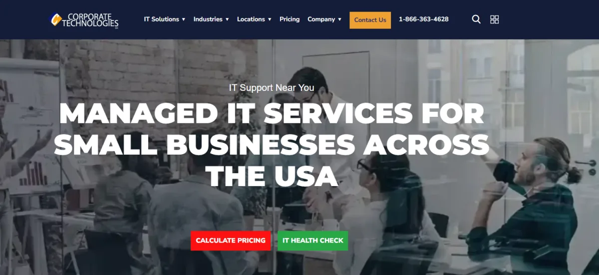 Corporate Technologies managed IT services Fargo North Dakota homepage