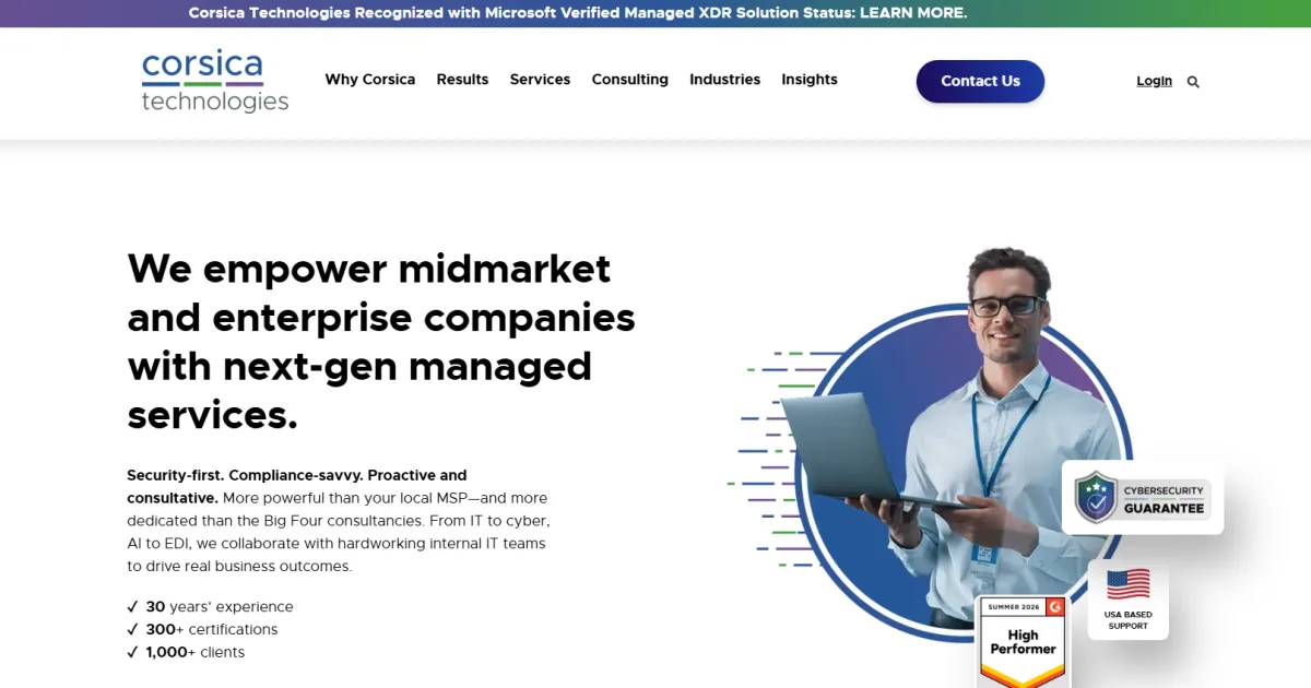 Corsica Technologies EDI and managed IT services Little Rock homepage