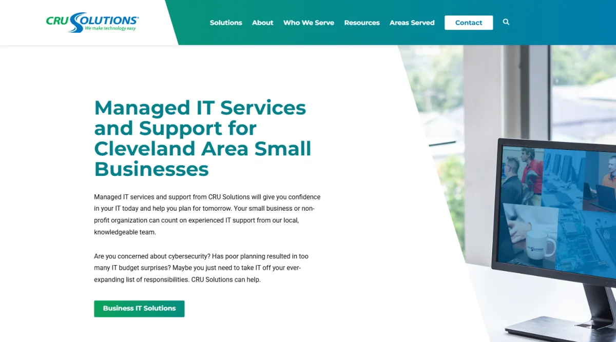 CRU Solutions managed IT Broadview Heights Ohio homepage