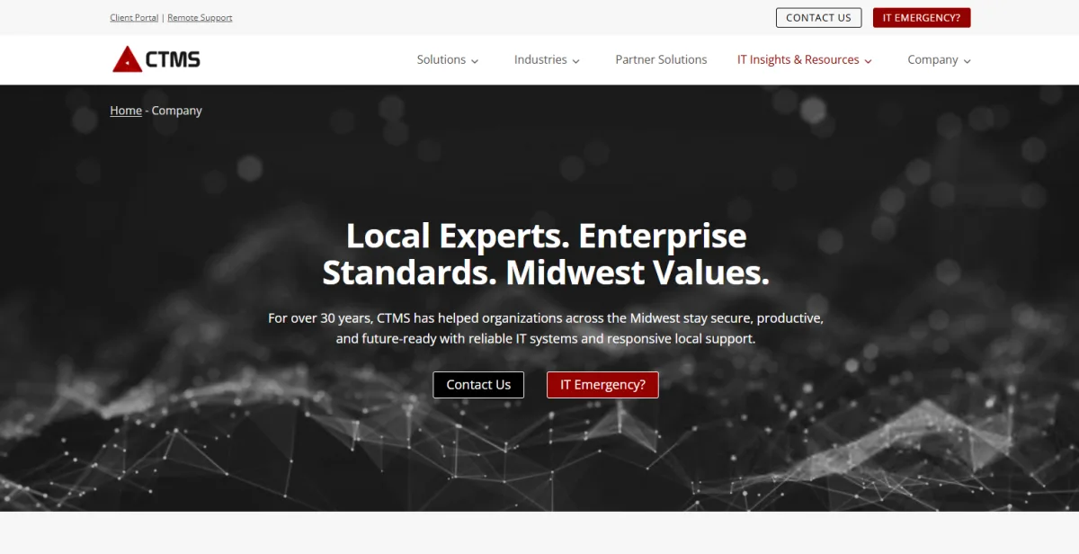 CTMS managed IT and cybersecurity homepage