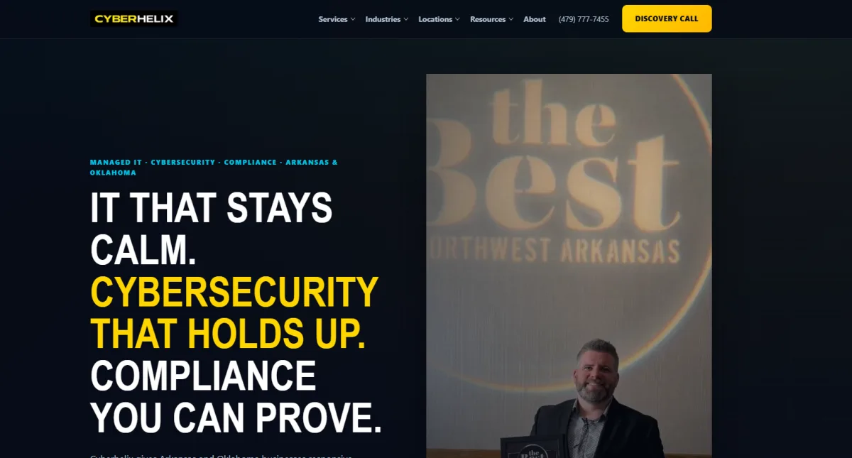 Cyberhelix managed IT services financial Little Rock AR homepage