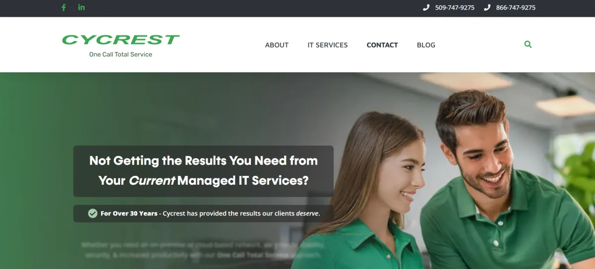 Cycrest Systems Spokane managed IT services homepage