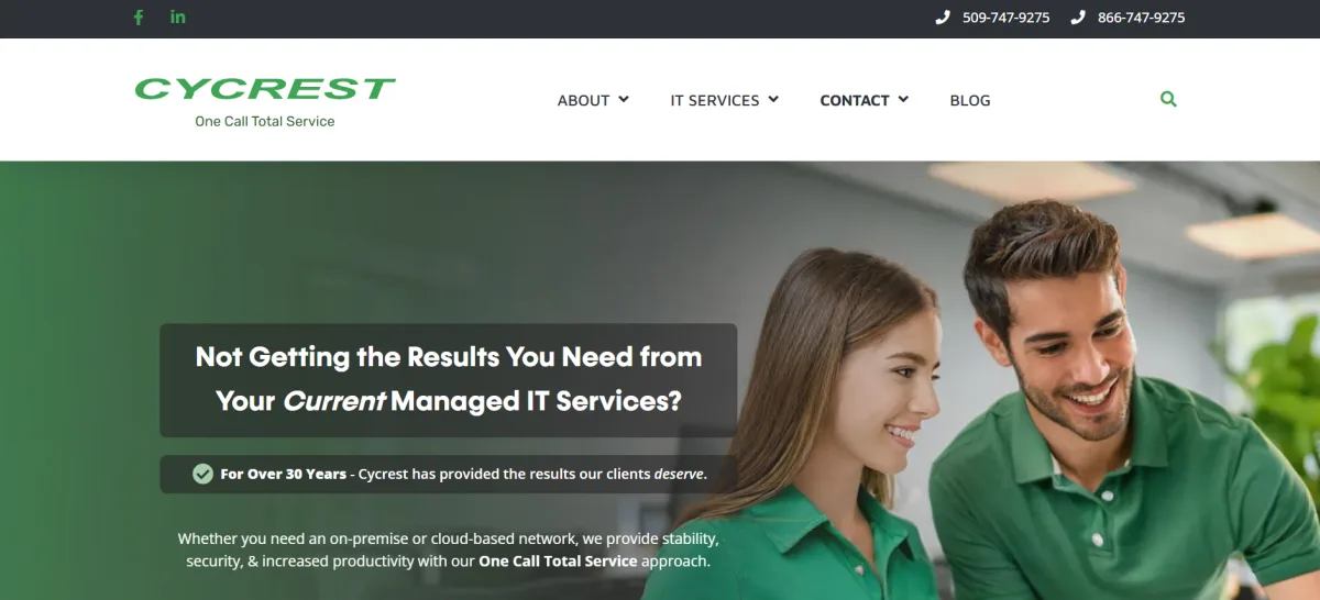 Cycrest Systems managed IT services Spokane, WA — homepage