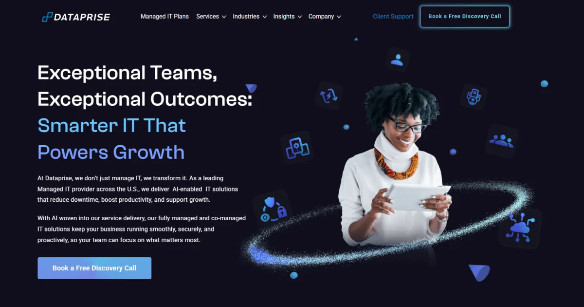 Dataprise managed IT services Chattanooga Tennessee homepage