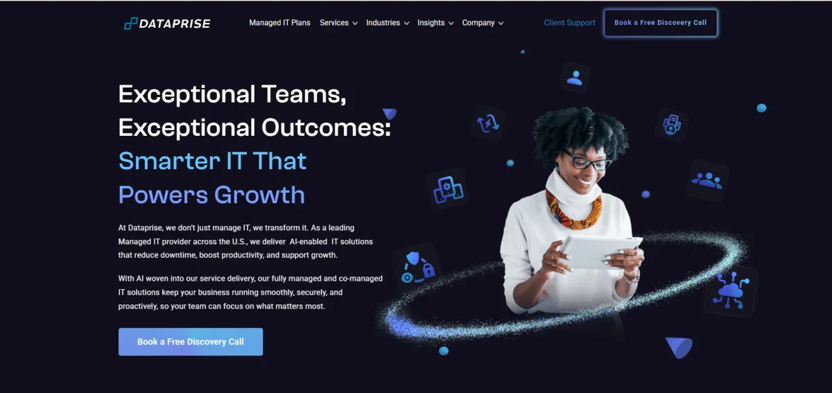 Dataprise managed IT Chattanooga TN homepage