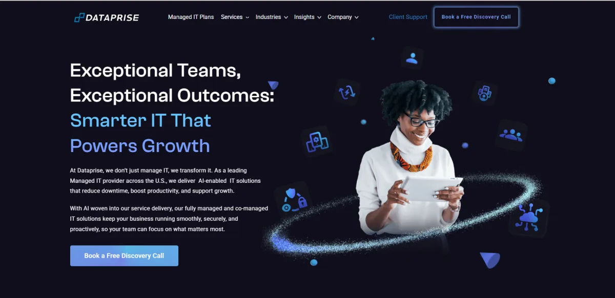 Dataprise national managed IT provider Azure migration homepage