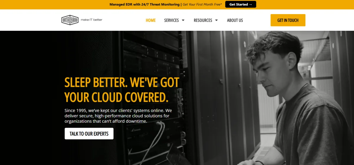 DataYard cloud hosting managed IT Dayton Ohio homepage