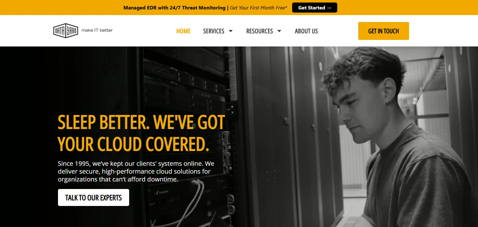 DataYard cloud IT services Dayton Ohio homepage
