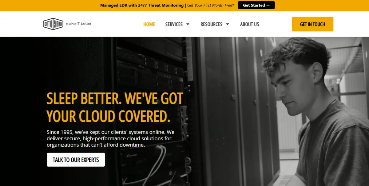 DataYard cloud hosting and managed IT Dayton Ohio homepage