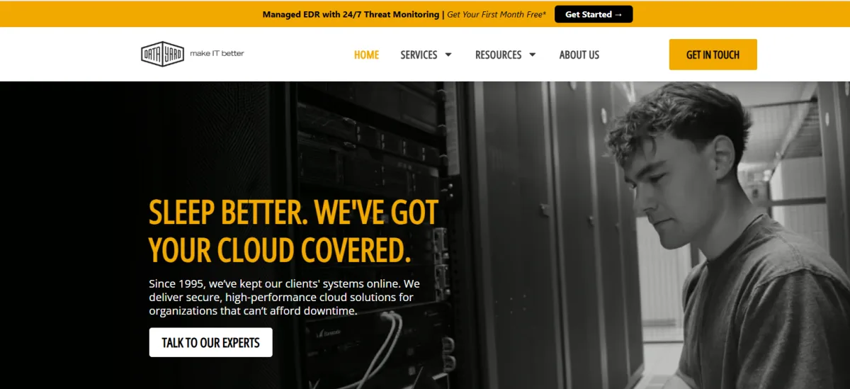 DataYard cloud hosting managed IT Dayton Ohio homepage